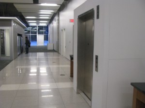 A view of the elevator in its original location.