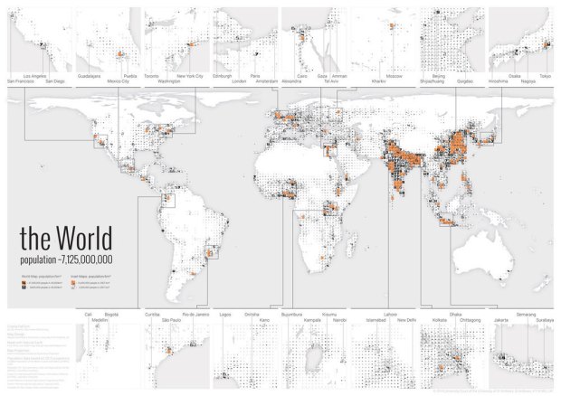An overview of the FatFonts poster of the world population.